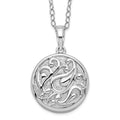 Sentimental Expressions Sterling Silver Rhodium-plated Tear in Circle Ash Holder 18 Inch Necklace, 18 mm