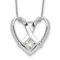Sentimental Expressions Sterling Silver Rhodium-plated CZ Captivated 18in. Necklace, 18 mm