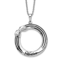 Sentimental Expressions Sterling Silver Rhodium-plated Antiqued My Mother, My Gift 18in. Necklace, 18 mm