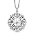 Sentimental Expressions Sterling Silver Rhodium-plated CZ A Time For Miracles 18in. Necklace, 18 mm