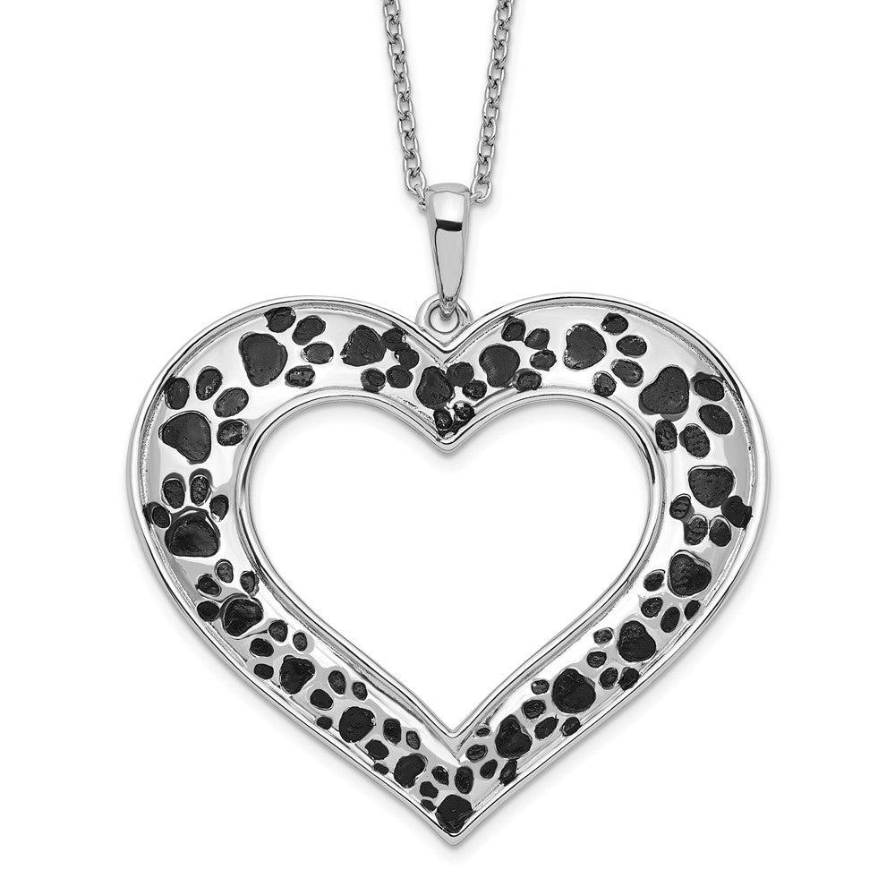 Sentimental Expressions Sterling Silver Rhodium-plated Antiqued Animal Lover 18in. Necklace, 18 mm