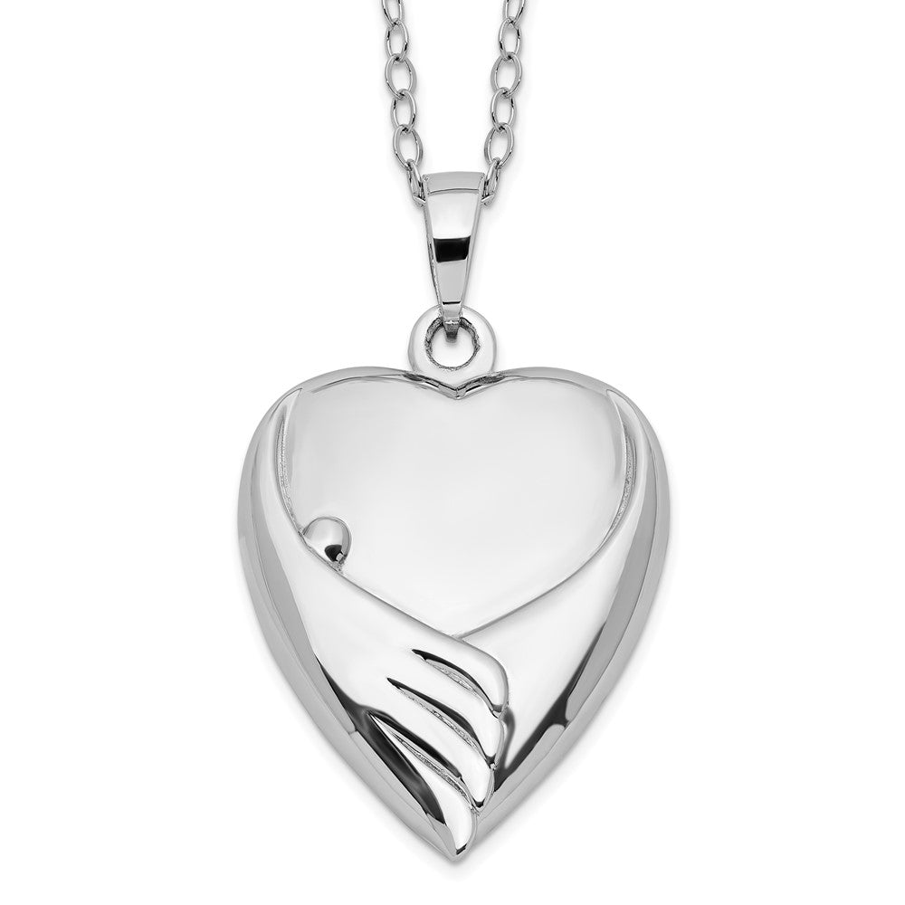 Sentimental Expressions Sterling Silver Rhodium-plated Forever My Baby Ash Holder 18 Inch Necklace, 18 mm