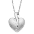 Sterling Silver Polished & Satin Your Friend Heart Necklace, 18 x 16.25 mm