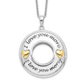 Sentimental Expressions Sterling Silver Gold-plated Antiqued CZ I Love You More 18in. Necklace, 18 mm