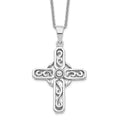 Sentimental Expressions Sterling Silver Rhodium-plated Prayer Cross 18in. Necklace, 18 mm