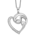 Sentimental Expressions Sterling Silver Rhodium-plated CZ Motherhood 18in. Necklace, 18 mm