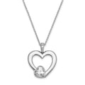 Sterling Silver CZ Antiqued Mother Of The Bride 18in. Necklace, 18 mm