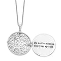 Sentimental Expressions Sterling Silver Rhodium-plated CZ Antiqued Do Not Let Anyone Dull 18in. Necklace, 18 mm