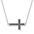 Sterling Silver Antiqued Cross 17.5in. Necklace w/ 3/4in. ext, 17.5 mm