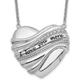 Sentimental Expressions Sterling Silver Rhodium-plated Antiqued I Love You More 18in. Necklace, 18 mm