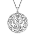 Sentimental Expressions Sterling Silver Rhodium-plated CZ Angels On Assignment 18in. Necklace, 18 mm