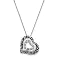 Sterling Silver CZ Antiqued Mother Of The Groom 18in. Necklace, 18 mm, 4.96 g