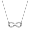 Sentimental Expressions Sterling Silver Rhodium-plated CZ Antiqued Forever 19in. Necklace, 19 mm