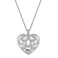 Sterling Silver CZ Antiqued I Am With You 18in. Necklace, 18 mm