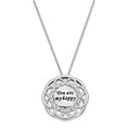 Sterling Silver CZ Antiqued You Are My Happy 18in. Necklace, 18 mm
