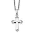 Sentimental Expressions Sterling Silver Rhodium-plated CZ Believe Big 14in. Necklace with 2in. ext, 14 mm