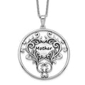 Sentimental Expressions Sterling Silver Rhodium-plated Antiqued Mother 18in. Necklace, 18 mm