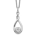 Sentimental Expressions Sterling Silver Rhodium-plated CZ Love You Forever 18in. Necklace, 18 mm