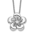 Sentimental Expressions Sterling Silver Rhodium-plated CZ Be A Blessing 14in. Necklace with 2in. ext, 14 mm