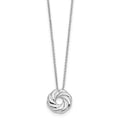 Sentimental Expressions Sterling Silver Rhodium-plated CZ Sparkle and Shine 14in. Necklace with 2in. ext, 14 mm