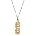 Sentimental Expressions Sterling Silver Rhodium-plated Cylinder Gold-tone Accent Ash Holder 18 Inch Necklace, 18 mm