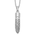 Sentimental Expressions Sterling Silver Rhodium-plated Antiqued Lined Bullet Ash Holder 18 Inch Necklace, 18 mm