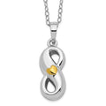 Sentimental Expressions Sterling Silver Rhodium-plated Gold-tone Heart Accent Infinite Love Ash Holder 18 Inch Necklace, 18 mm