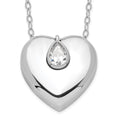 Sentimental Expressions Sterling Silver Rhodium-plated CZ Missing You Ash Holder 18 Inch Necklace, 18 mm