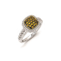 Sterling Silver w/14k and Black Rhodium Citrine Ring, 0.34 ct, Size 7