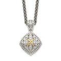 Shey Couture Sterling Silver with 14K Accent 18 Inch Diamond Necklace, 0.05 ct, 18 x 13 mm