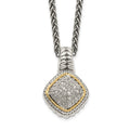 Shey Couture Sterling Silver with 14K Accent 18 Inch Diamond Necklace, 0.2 ct, 18 x 12 mm