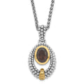 Sterling Silver & Flash Gold-plated Smoky Quartz Oval Necklace, 1.19 ct, 18 x 14.7 mm