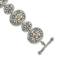 Shey Couture Sterling Silver with 14K Accent 8 Inch Antiqued Toggle Bracelet, 8 x 20 mm