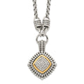 Shey Couture Sterling Silver with 14K Accent 17 Inch Antiqued Diamond Necklace, 0.2 ct, 17 x 23 mm