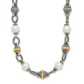 Shey Couture Sterling Silver with 14K Accent 18 Inch Antiqued 8mm Freshwater Cultured Pearl Necklace, 18 mm