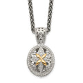 Shey Couture Sterling Silver Antiqued with 14K Accent 18 Inch Diamond Necklace, 0.07 ct, 18 x 13 mm