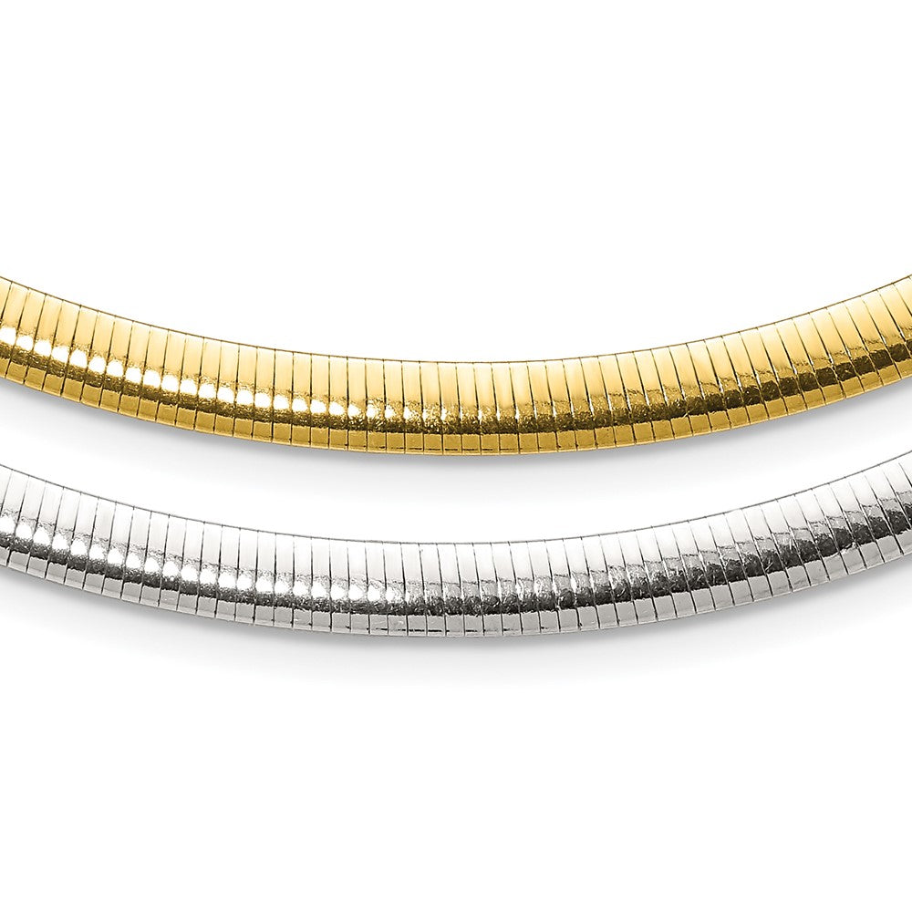 Sterling Silver Flash Gold-plate Reversible 5.75mm Cubetto Chain, 18 x 6 mm