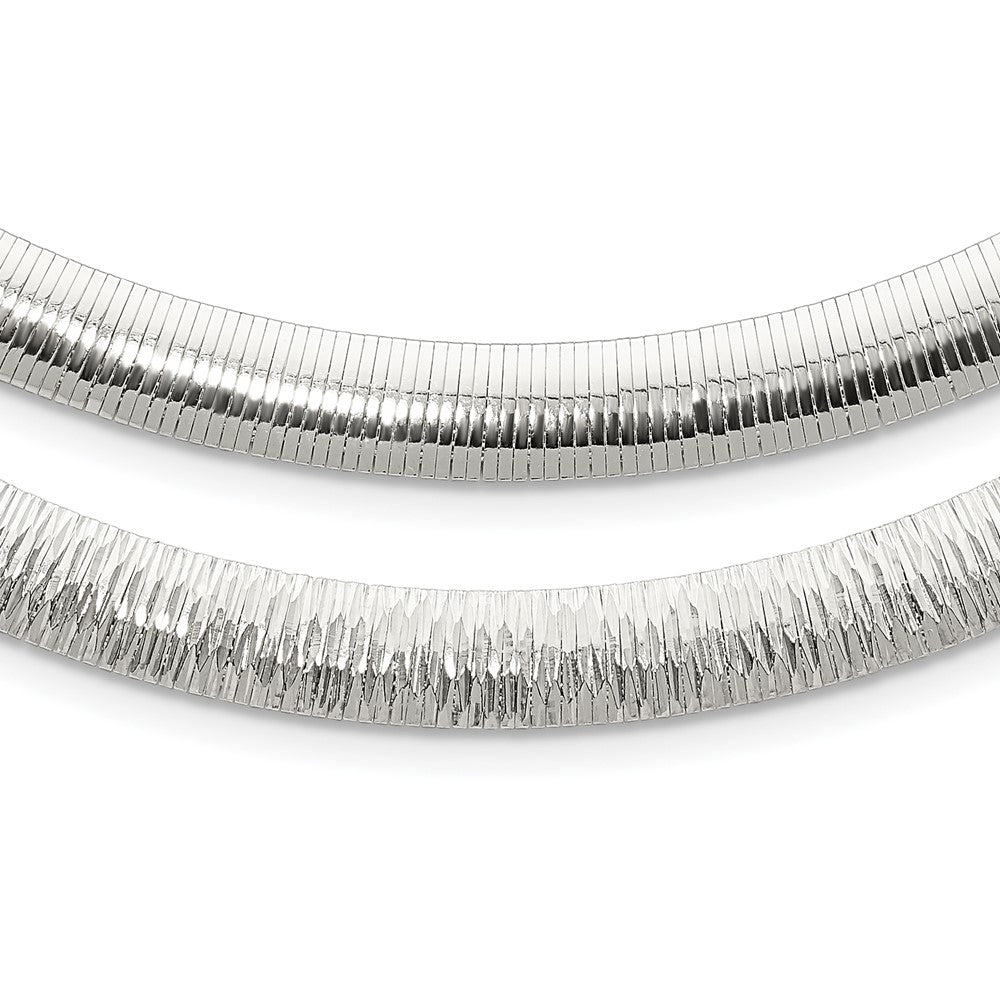 Sterling Silver 8mm Polished Cubetto/D/C Reversible Necklace, 17 x 8 mm