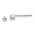 White Ice Sterling Silver Rhodium-plated Diamond Stud Post Earrings, 0.06 ct, 2 x 2 mm