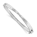White Ice Sterling Silver Rhodium-plated Diamond Crossover  Bangle Bracelet, 0.03 ct, 5 mm