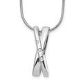 White Ice Sterling Silver Rhodium-plated 18 Inch Diamond Crossover Necklace with 2 Inch Extender, 0.03 ct, 20 x 7 mm