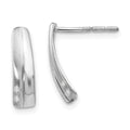 White Ice Sterling Silver Rhodium-plated Satin and Polished Diamond Post Drop Earrings, 0.02 ct, 15 x 4 mm