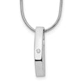 White Ice Sterling Silver Rhodium-plated 18 Inch Diamond Necklace with 2 Inch Extender, 0.01 ct, 20 mm, 1.13 g
