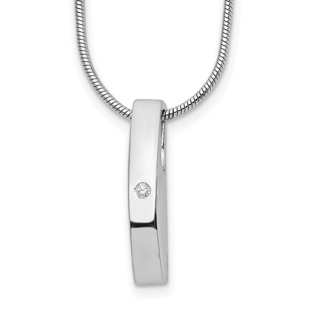 White Ice Sterling Silver Rhodium-plated 18 Inch Diamond Necklace with 2 Inch Extender, 0.01 ct, 20 mm, 1.13 g
