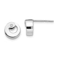 White Ice Sterling Silver Rhodium-plated Diamond Post Earrings, 0.02 ct, 7 x 9 mm