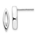 White Ice Sterling Silver Rhodium-plated Diamond Post Earrings, 0.02 ct, 15 x 4 mm