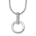 White Ice Sterling Silver Rhodium-plated 18 Inch Open Circle Diamond Necklace with 2 Inch Extender, 0.05 ct, 20 x 19 mm