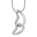 White Ice Sterling Silver Rhodium-plated 18 Inch Diamond Hearts Necklace with 2 Inch Extender, 0.02 ct, 20 x 19 mm