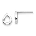White Ice Sterling Silver Rhodium-plated Diamond Teardrop Post Earrings, 0.02 ct, 7 x 7 mm