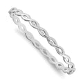 White Ice Sterling Silver Rhodium-plated Diamond Twist Bangle, 0.06 ct, 7 x 11 mm